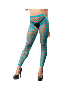 Turquoise Crotchless Side Panel Legging