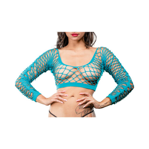 Turquoise Crotchless Side Panel Legging - Image 3