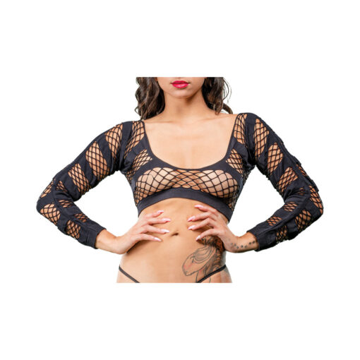 Black Stripes Crotchless Legging - Image 3