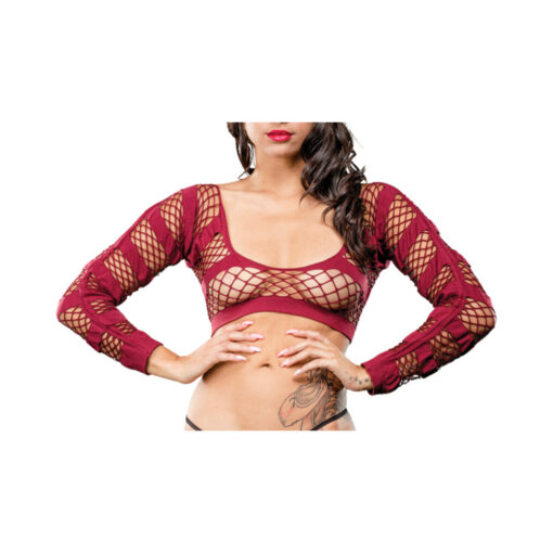 Burgundy Stripes  Crotchless Legging - Image 3