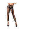 Black Mesh Crotchless Legging
