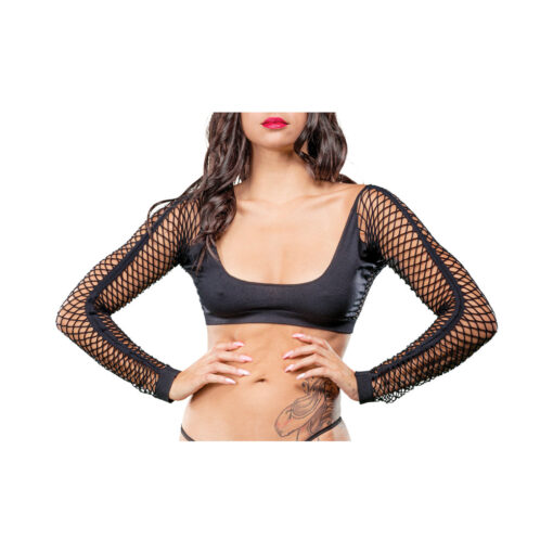 Black Crotchless  Mesh/Fishnet Legging - Image 3