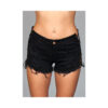 Denim Shorts Lace Up Side Detalil Blk Medium