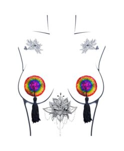 Alternative view of Neva Nude Pasty Reusable Burlesque Rainbow
