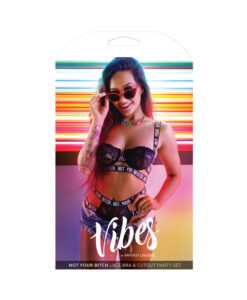 Vibes Not Your Bitch Bra/panty Black L/xl