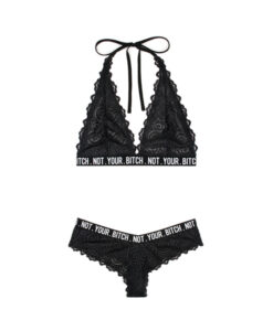 Vibes Not Your Bitch Bralette/panty M/l Blk