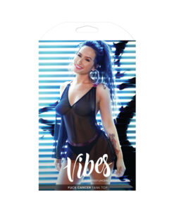 Vibes Fuck Cancer Racerback Tank Top Blk L/xl