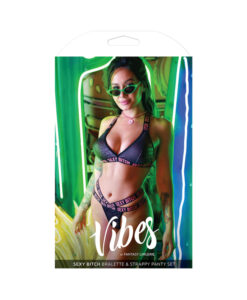 Vibes Sexy Bitch Reptile Print Set Blk S/m