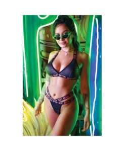 Alternative view of Vibes Sexy Bitch Reptile Print Set Blk M/l