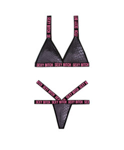 Vibes Sexy Bitch Reptile Print Set Blk Lxl