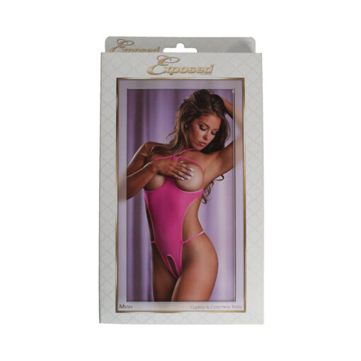 Ms Sheer Mesh Cupless Teddy Pink S/m