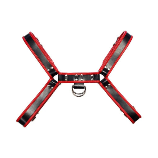 O.t.h Leather Harness - Black With Red Accessories Size Extra Large - Image 3