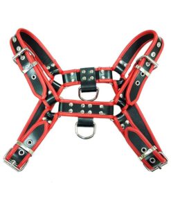 Alternative view of O.t.h Leather Harness - Black With Red Accessories Size Extra Large