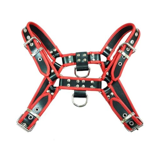 O.t.h Leather Harness - Black With Red Accessories Size Extra Large - Image 2