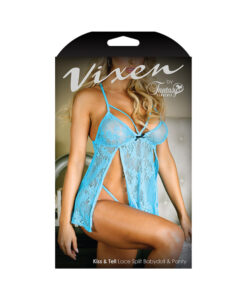 Vixen Kiss & Tell Lace Split Babydoll & Panty L/xl