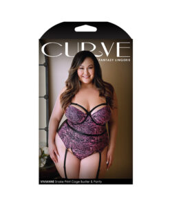 Curve Vivianne Snake Print Bustier And Panty 1x/2x