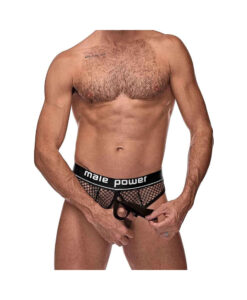 MP Cock Pit Net Cock Ring Thong Blk LX
