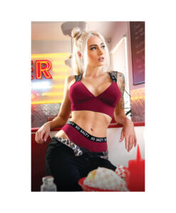 Vibes So Salty Long Line Bralette And Cheeky Panty Set S/m Berry Bliss