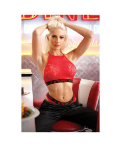 Vibes Extra Spicy Lace Halter Top And Cheeky Panty M/l Chili Red