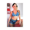 Vibes No Fucks Given Bralette And Cheeky Panty S/m Monday Blue