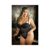 Moonlight Cage Lace Push Up Teddy With Snap Closure 3x/4x Black