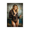 Moonlight Sheer Babydoll With Lace Trim And Panty S/m Black