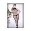 Sheer Feeling Myself Dot Mesh Halter Footless Bodystocking Qs Black