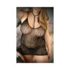 Vixen Night Harness Stretch Lace Dress With Open Back Queen Black