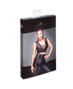 Noir Handmade Powerwetlook Top With Lacing Xl