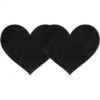 Black Satin Heart Shaped Pasties 2 Pack