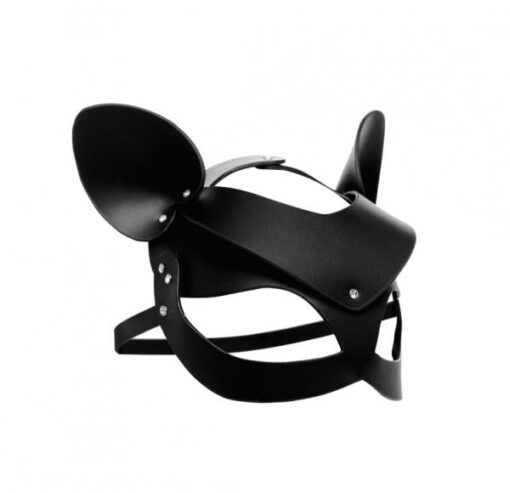 Bad Kitten Leather Cat Mask Black O/S - Image 2