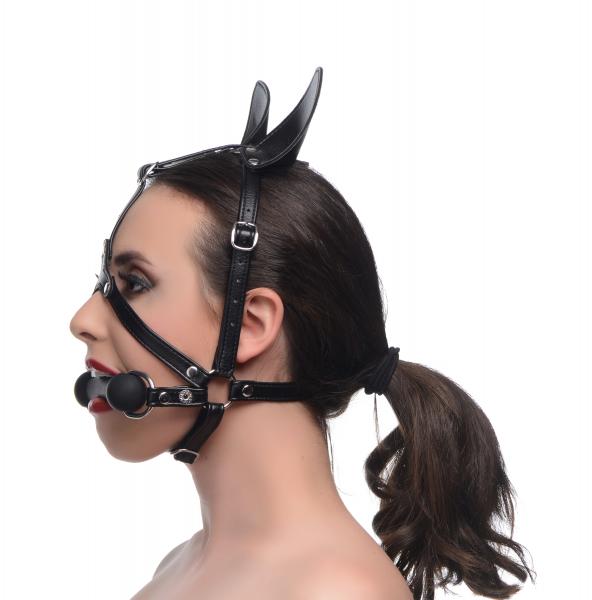 Dark Horse Pony Head Harness With Silicone Bit Black O/S - Image 3