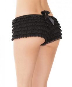 Alternative view of Ruffle Shorts W/Back Bow Black O/S
