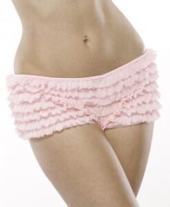 Ruffle Shorts Back Bow Detail Pink O/S