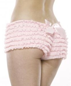 Alternative view of Ruffle Shorts Back Bow Detail Pink O/S