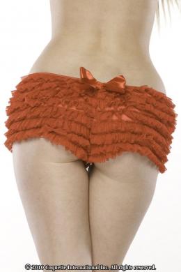 Ruffle Shorts W/Back Bow Red O/S - Image 2