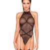 Fishnet Garter Teddy Bodystocking Black O/s