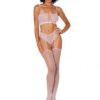 2pc Fishnet & Lace Bralette W/ High Waist Panty Ballet Pink