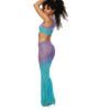 Seamless Crochet Patterned Bralette & Maxi Skirt Wisteria /ocean O/s