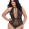 Stretch Lace Mesh Teddy Diamond Black O/S Queen