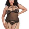 Bustier & G-String Black O/S Queen