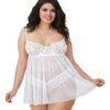 Babydoll, Restraints & G-String White Queen O/S