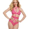 Bralette & Harness Panty Fuschia