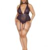 Stretch Lace Garter Teddy & Choker Nocturnal Q/s