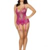Gold Foil Heart Lace Garter Slip Azalea/gold O/s