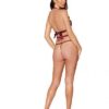 3pc Skimpy Bralette Waist Belt & G-string Burgundy O/s
