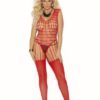 Crochet Net Bodystocking Red Queen Size
