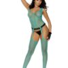 Fishnet & Lace Suspender Bodystocking Jade