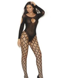 Long Sleeve Bodystocking Black O/s
