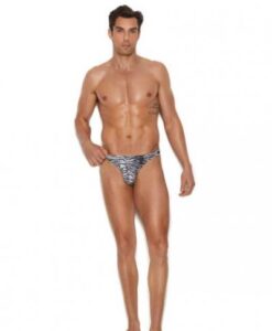 Zebra Snap Closure Thong S/m